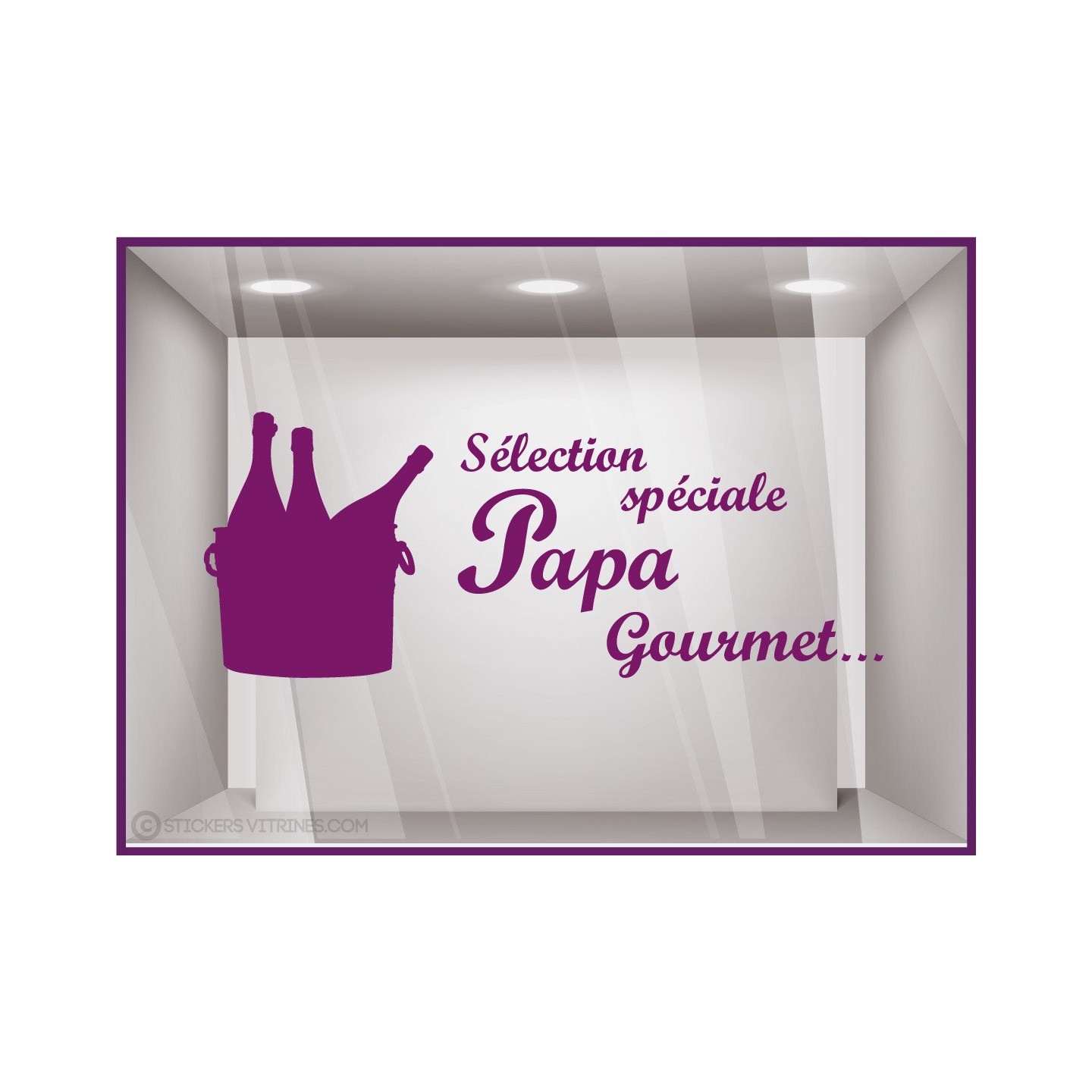 Sticker Sélection Spéciale Papa Gourmet vitrophanie adhésif calicot vitrine caviste epicerie supermarche lettrage autocollant 