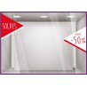 Sticker Soldes Drapeau pourcentage bandeau lettrage vitrophanie mode sport opticien maroquinerie beaute vitrine destockage
