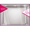 Sticker Soldes Drapeau pourcentage bandeau lettrage vitrophanie mode sport opticien maroquinerie beaute vitrine destockage
