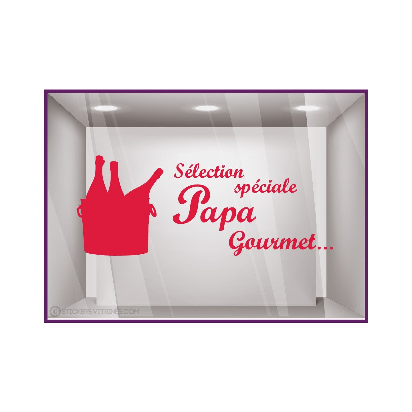 Sticker Sélection Spéciale Papa Gourmet vitrophanie adhésif calicot vitrine caviste epicerie supermarche lettrage autocollant 