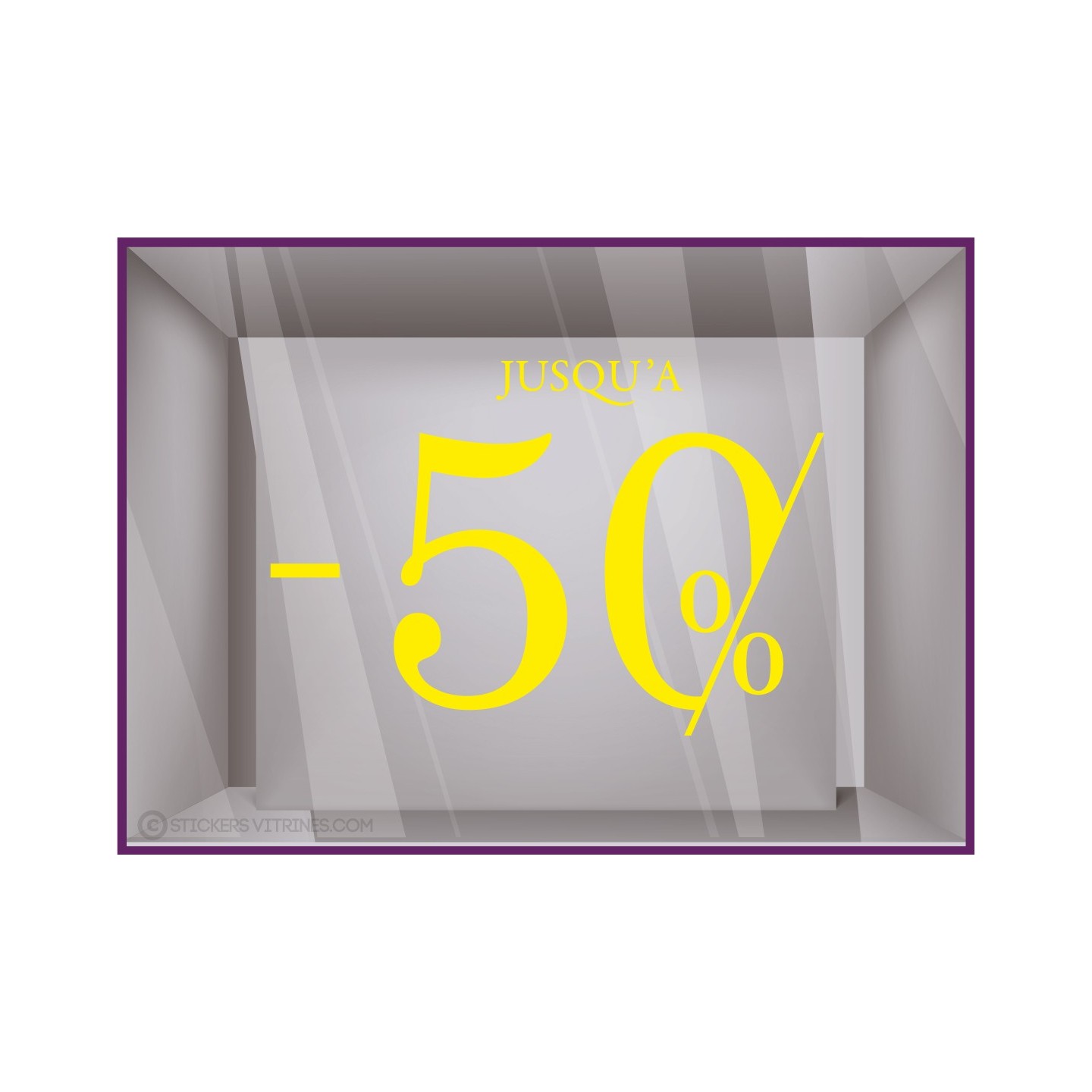 Sticker Pourcentages commerce devanture adhésif vitrophanie calicot autocollant publicitaire géant destockage braderie Soldes