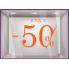 Sticker Pourcentages commerce devanture adhésif vitrophanie calicot autocollant publicitaire géant destockage braderie Soldes