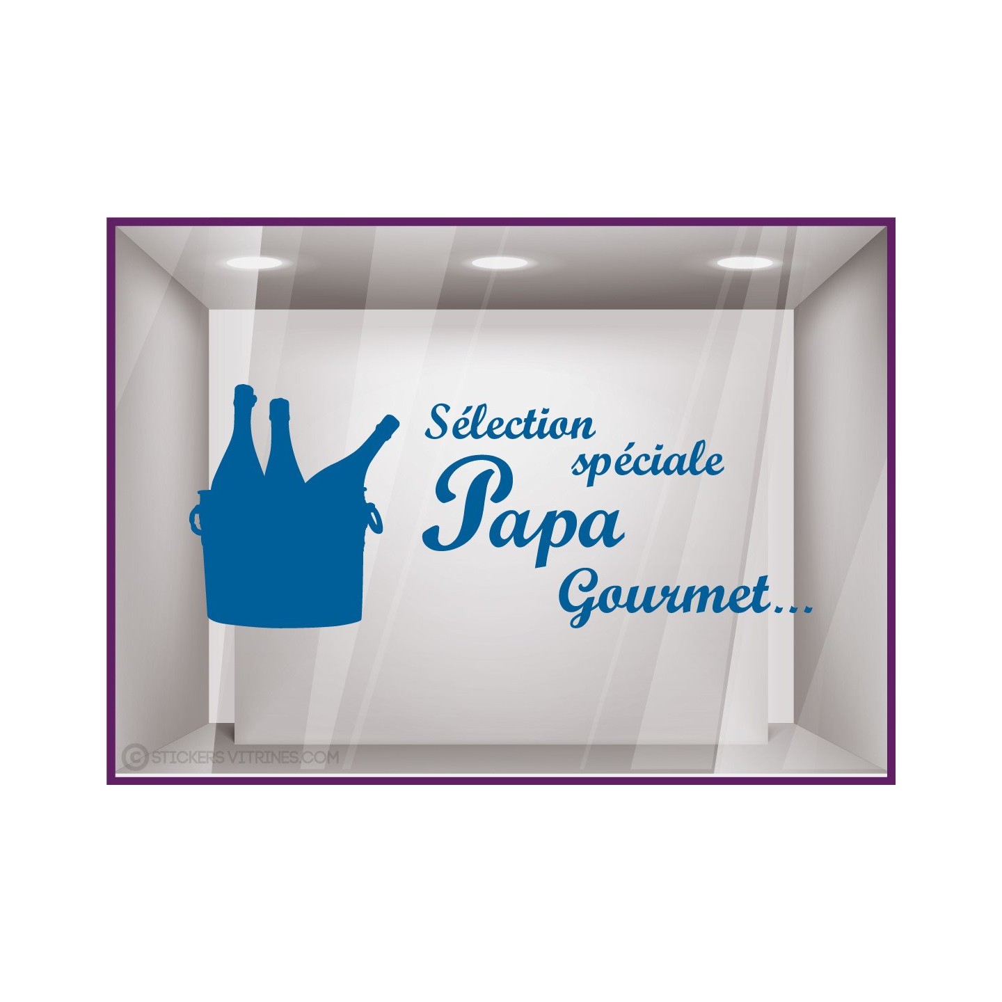 Sticker Sélection Spéciale Papa Gourmet vitrophanie adhésif calicot vitrine caviste epicerie supermarche lettrage autocollant 