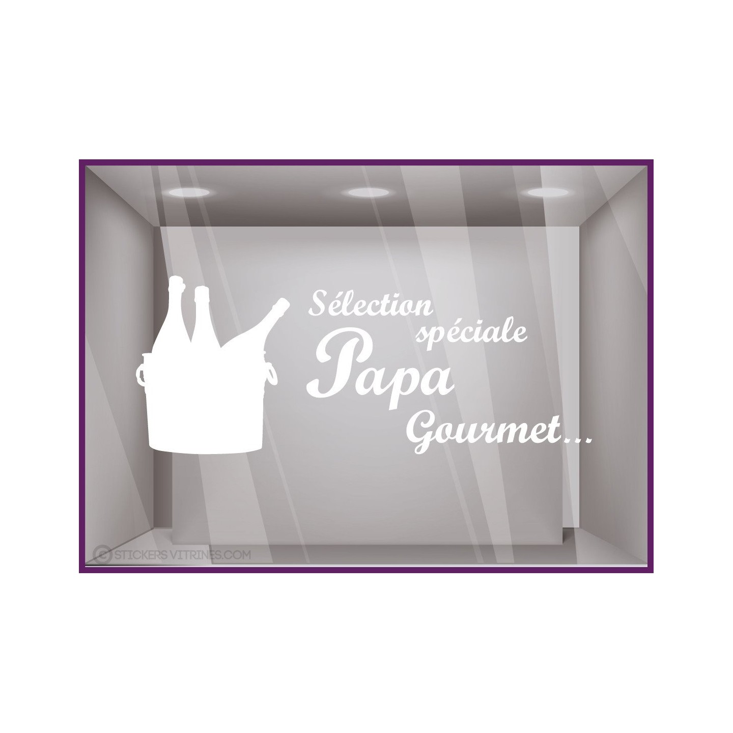 Sticker Sélection Spéciale Papa Gourmet vitrophanie adhésif calicot vitrine caviste epicerie supermarche lettrage autocollant 
