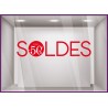 SOLDES ROND POURCENTAGE destockage braderie liquidation promotion demarque vitrine devanture enseigne mode