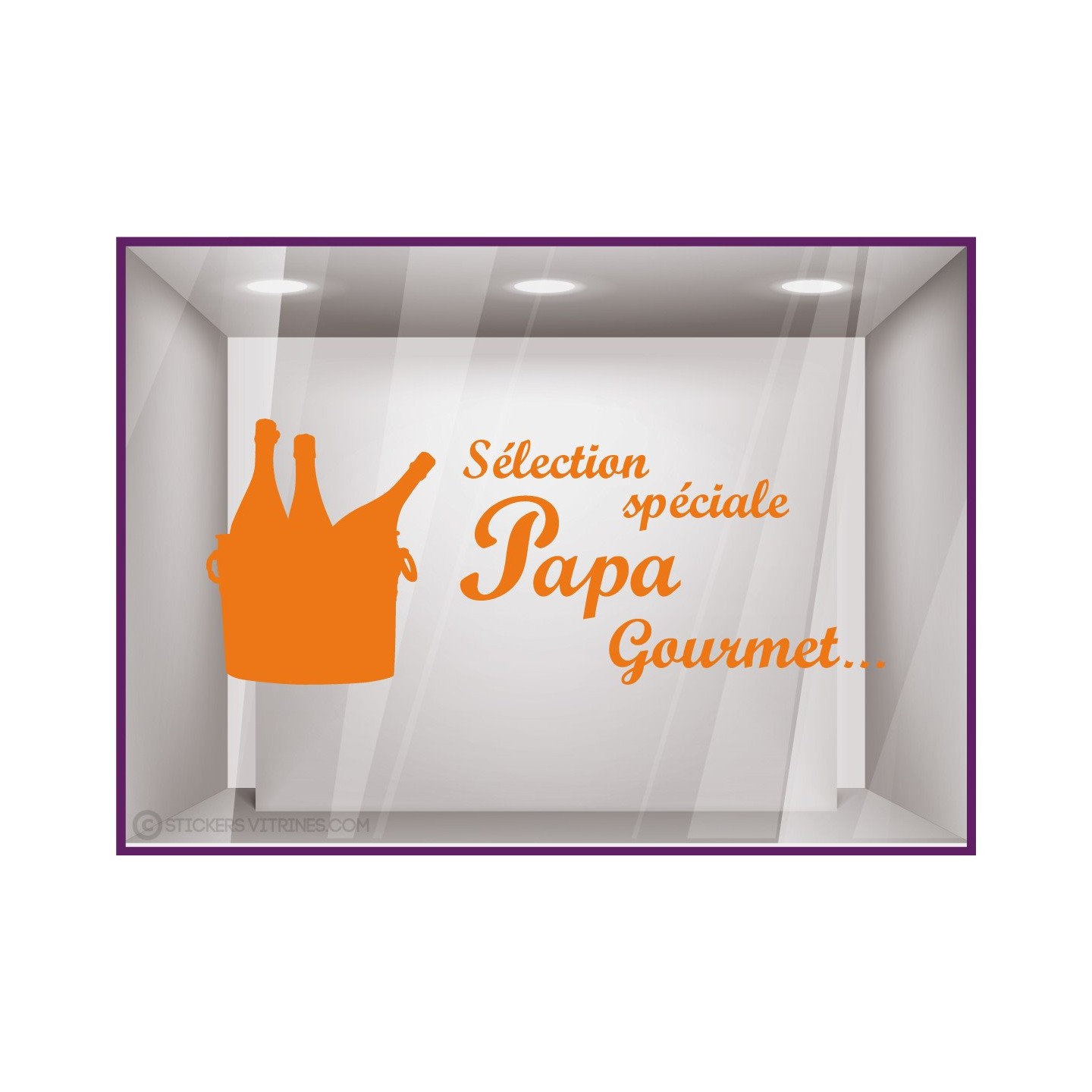 Sticker Sélection Spéciale Papa Gourmet vitrophanie adhésif calicot vitrine caviste epicerie supermarche lettrage autocollant 