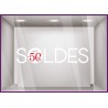 SOLDES ROND POURCENTAGE destockage braderie liquidation promotion demarque vitrine devanture enseigne mode