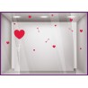 Autocollant sticker vitrophanie deco st valentin vitrine devanture vitrophanie mode vitre bijouterie maroquinerie calicot adhesi