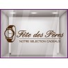 Sticker Montre Fête des Pères papas bijouterie horlogerie lettrage adhésif autocollant devanture vitrine calicot vitrophanie