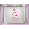 Sticker Saint Valentin caviste restaurant traiteur boutique commerce calicot vitrophanie lettrage autocollant vitre 