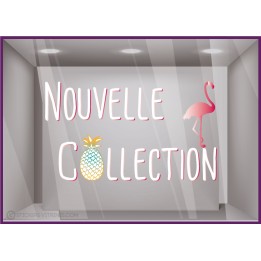 Sticker Nouvelle Collection Flamant Rose Ananas