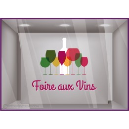 Sticker Foire aux Vins Verres devanture de magasin beaujolais caviste supermarche restaurant promotions