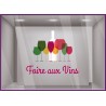 Sticker Foire aux Vins Verres devanture de magasin beaujolais caviste supermarche restaurant promotions