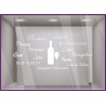 Sticker Cépages Bouteille et Verre IDEE DECORATION  DEVANTURE CAVISTES RESTAURANTS VITRES TRAITEUR VITRINE