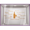 Sticker Cépages Bouteille et Verre IDEE DECORATION  DEVANTURE CAVISTES RESTAURANTS VITRES TRAITEUR VITRINE
