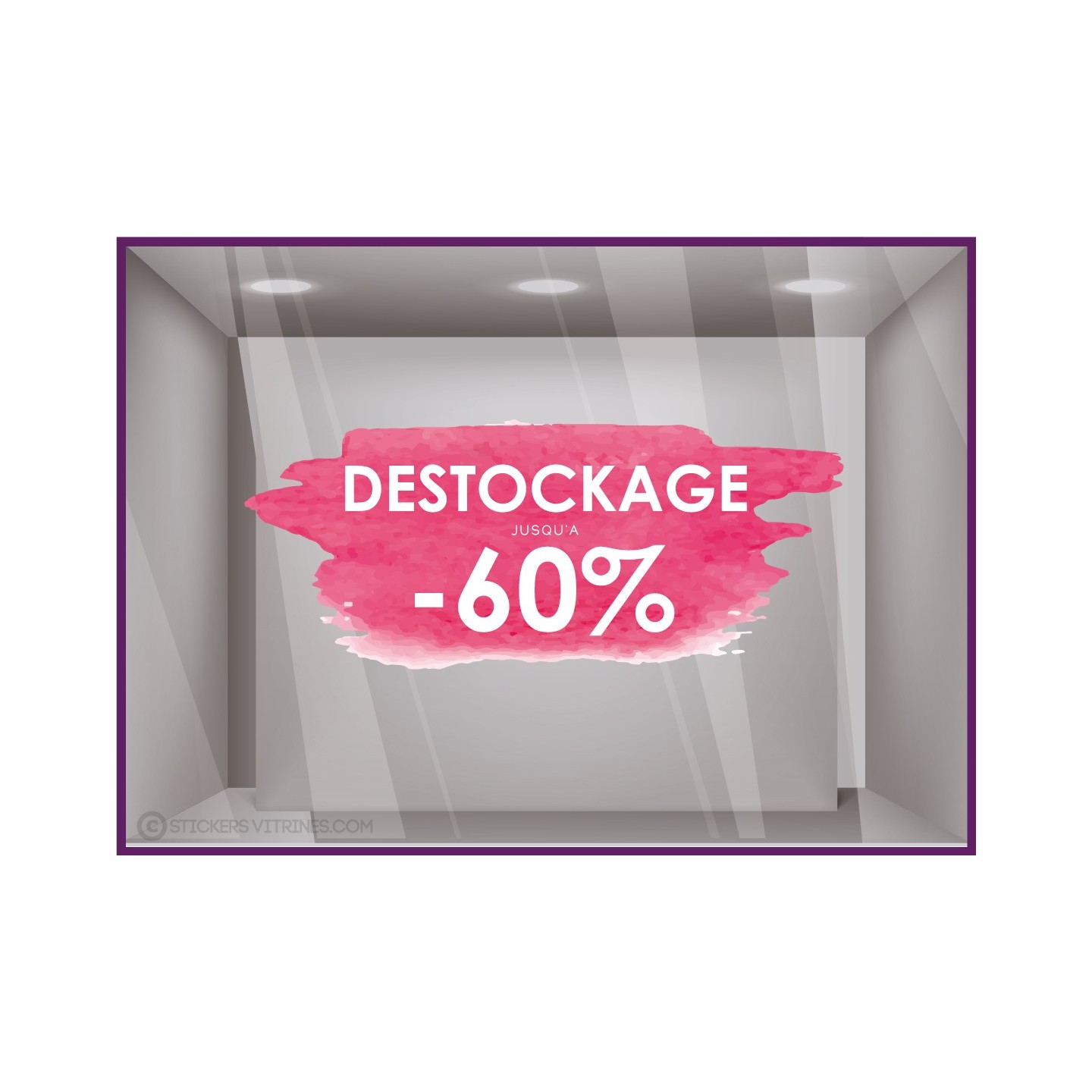 Sticker Destockage Aquarelle adhésif autocollant été lettrage  publicitaire magasin