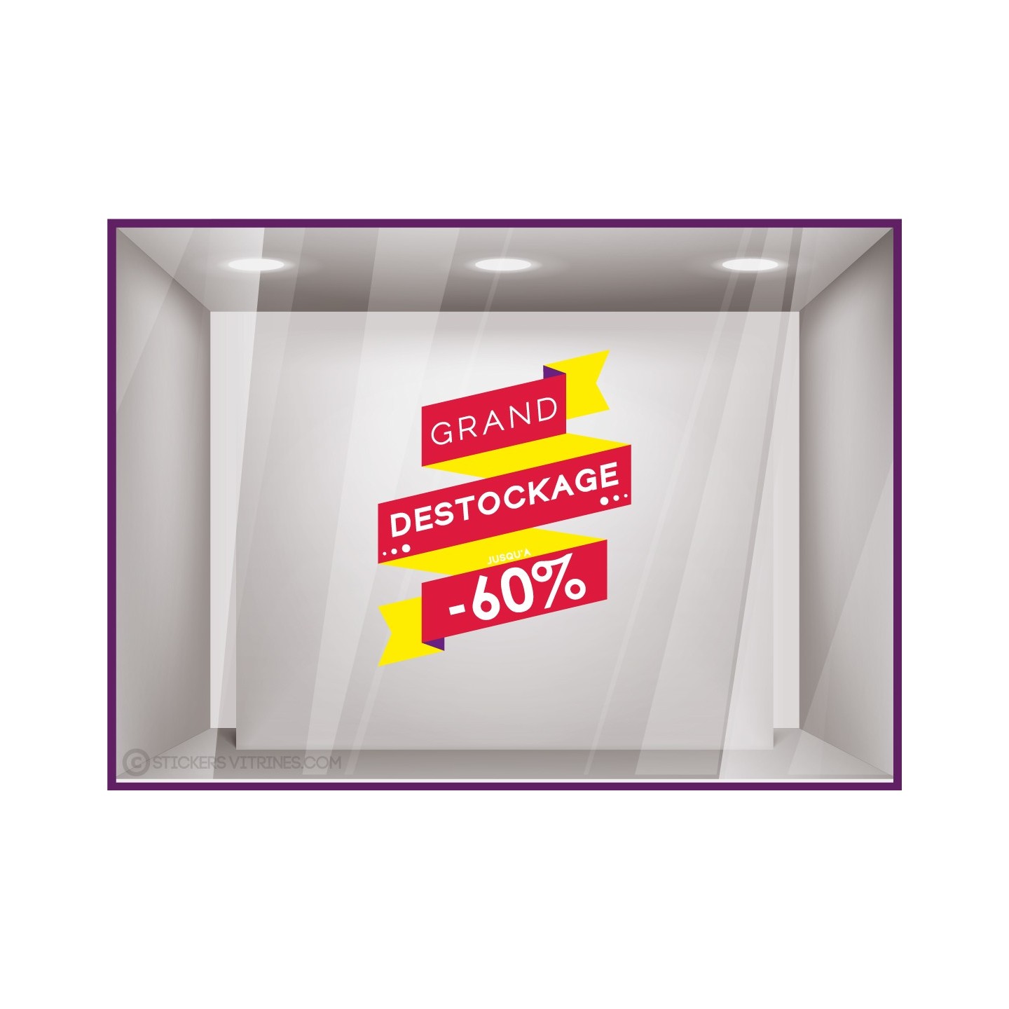Sticker Ruban Destockage adhésif autocollant vitrine magasin boutique calicot vitrophanie