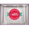 Sticker Badge Destockage vitrophanie devanture vitrine boutique mode maroquinerie braderie signaletique 