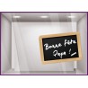 Sticker Ardoise Bonne Fete Papa peres restaurant caviste epicerie mode maroquinerie devanture vitrine commerce calicot