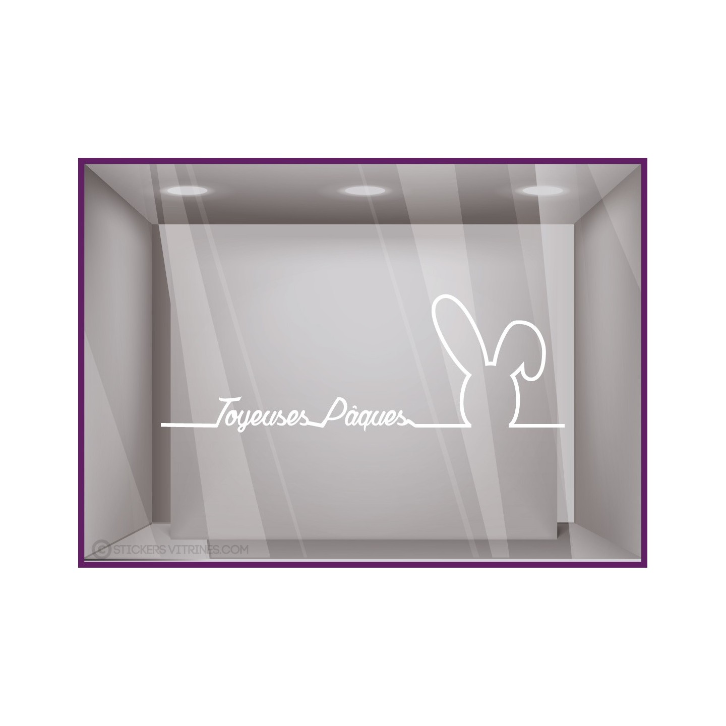 Sticker Lapin Pâques Silhouette  Fêtes chocolatier patissier boulangerie