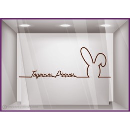 Sticker Lapin Pâques Silhouette  Fêtes chocolatier patissier boulangerie