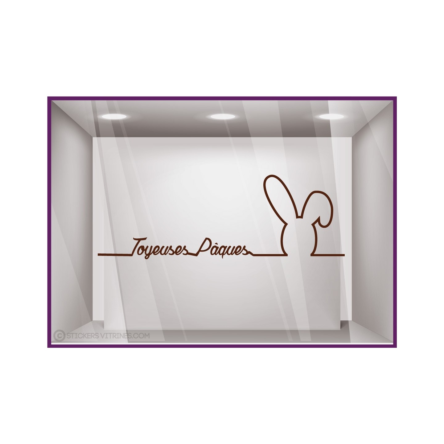 Sticker Lapin Pâques Silhouette  Fêtes chocolatier patissier boulangerie