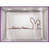 Sticker Lapin Pâques Silhouette  Fêtes chocolatier patissier boulangerie