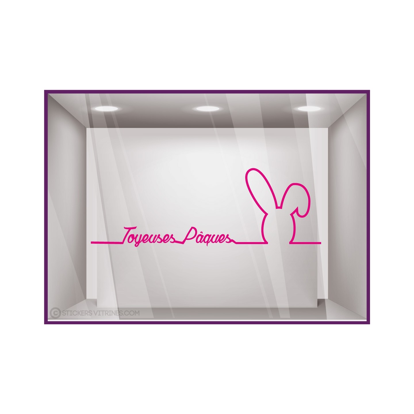 Sticker Lapin Pâques Silhouette  Fêtes chocolatier patissier boulangerie