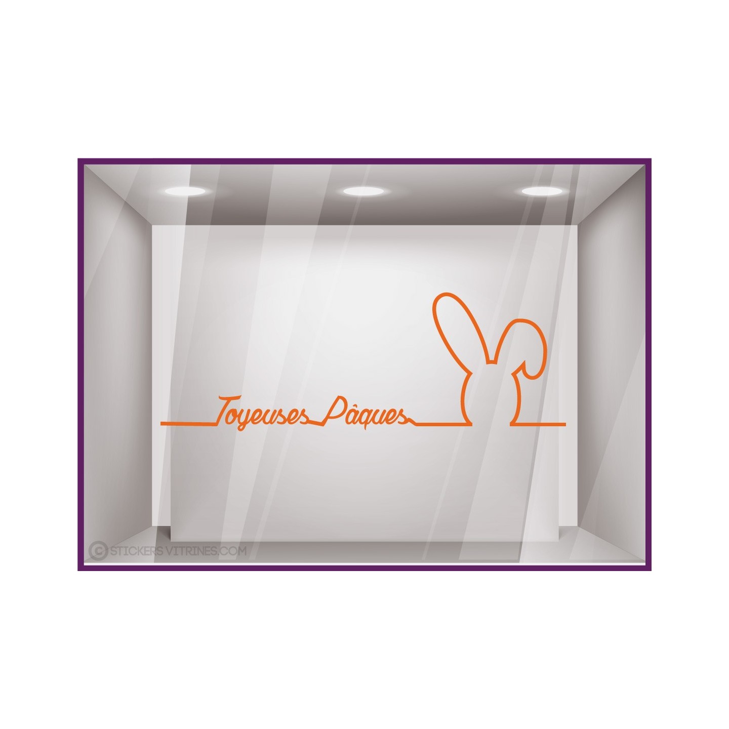 Sticker Lapin Pâques Silhouette  Fêtes chocolatier patissier boulangerie