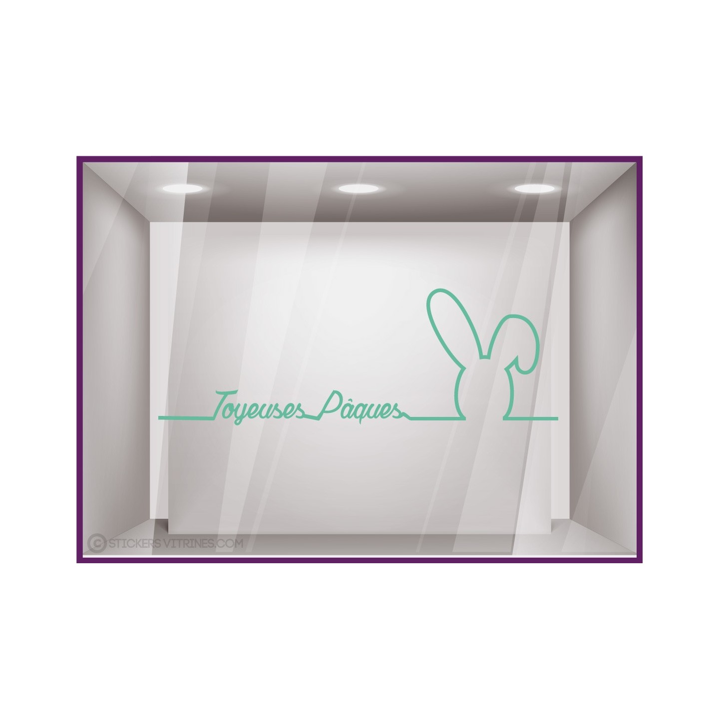 Sticker Lapin Pâques Silhouette  Fêtes chocolatier patissier boulangerie