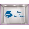 Sticker livres fête des pères papas lettrage adhésif texte autocollant devanture vitrine librairie commerce