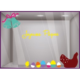 Kit de Stickers Paques Cocotte boulangerie patisserie chocolaterie idee deco magasin