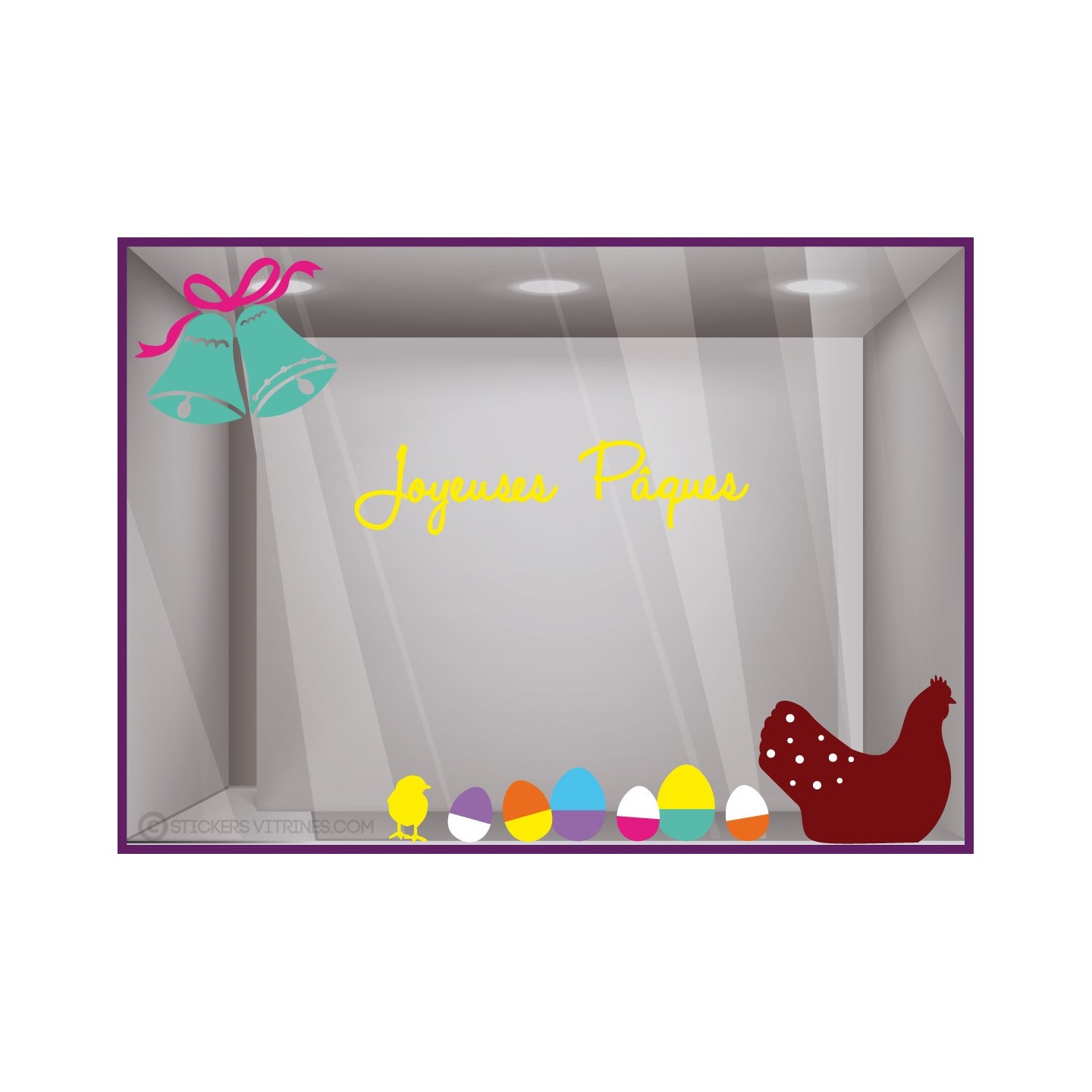 Kit de Stickers Paques Cocotte boulangerie patisserie chocolaterie idee deco magasin