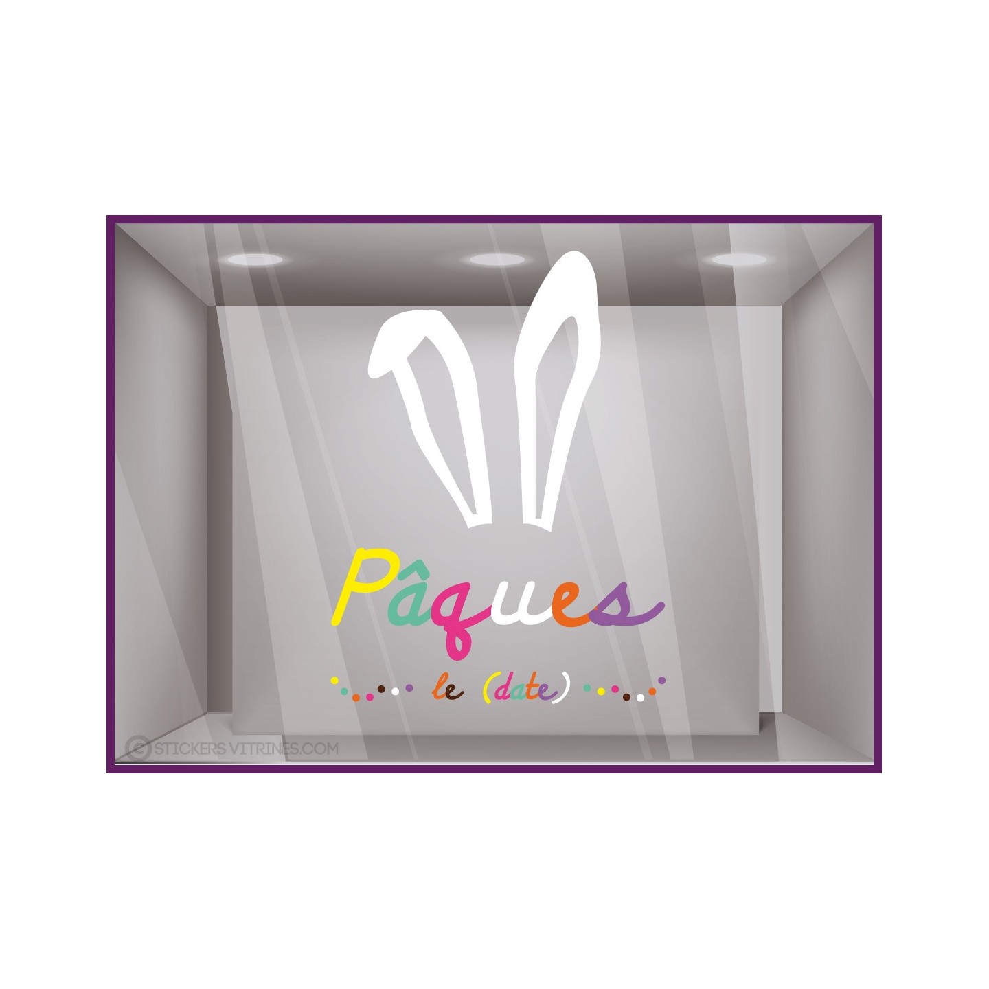 Sticker Pâques Oreilles de Lapin boulangerie pâtisserie chocolaterie commerce de bouche Printemps