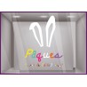 Sticker Pâques Oreilles de Lapin boulangerie pâtisserie chocolaterie commerce de bouche Printemps