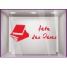 Sticker livres fête des pères papas lettrage adhésif texte autocollant devanture vitrine librairie commerce