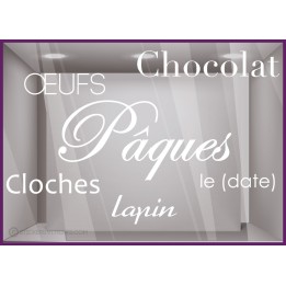 Kit de stickers Pâques Chocolat Cloches Lapin Fête Oeufs Chocolatier Boulangerie 