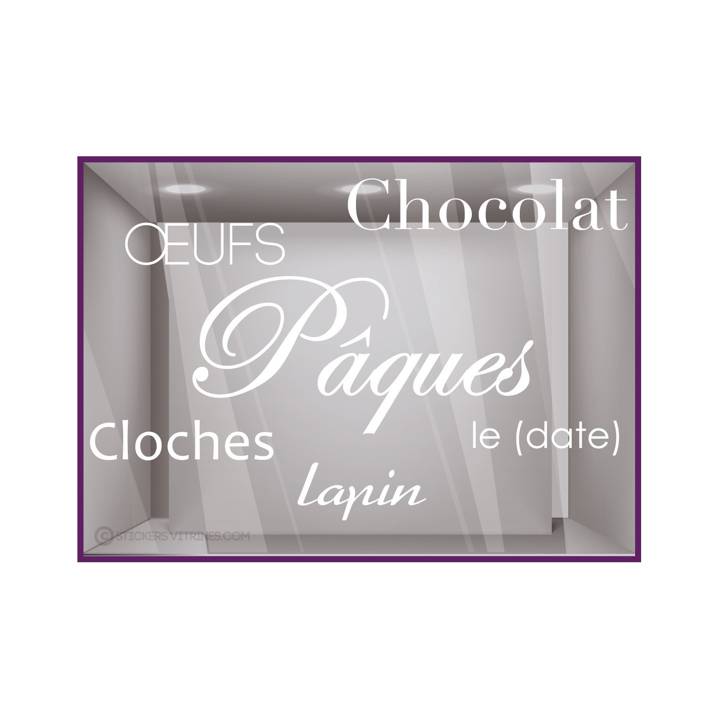 Kit de stickers Pâques Chocolat Cloches Lapin Fête Oeufs Chocolatier Boulangerie 