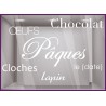 Kit de stickers Pâques Chocolat Cloches Lapin Fête Oeufs Chocolatier Boulangerie 