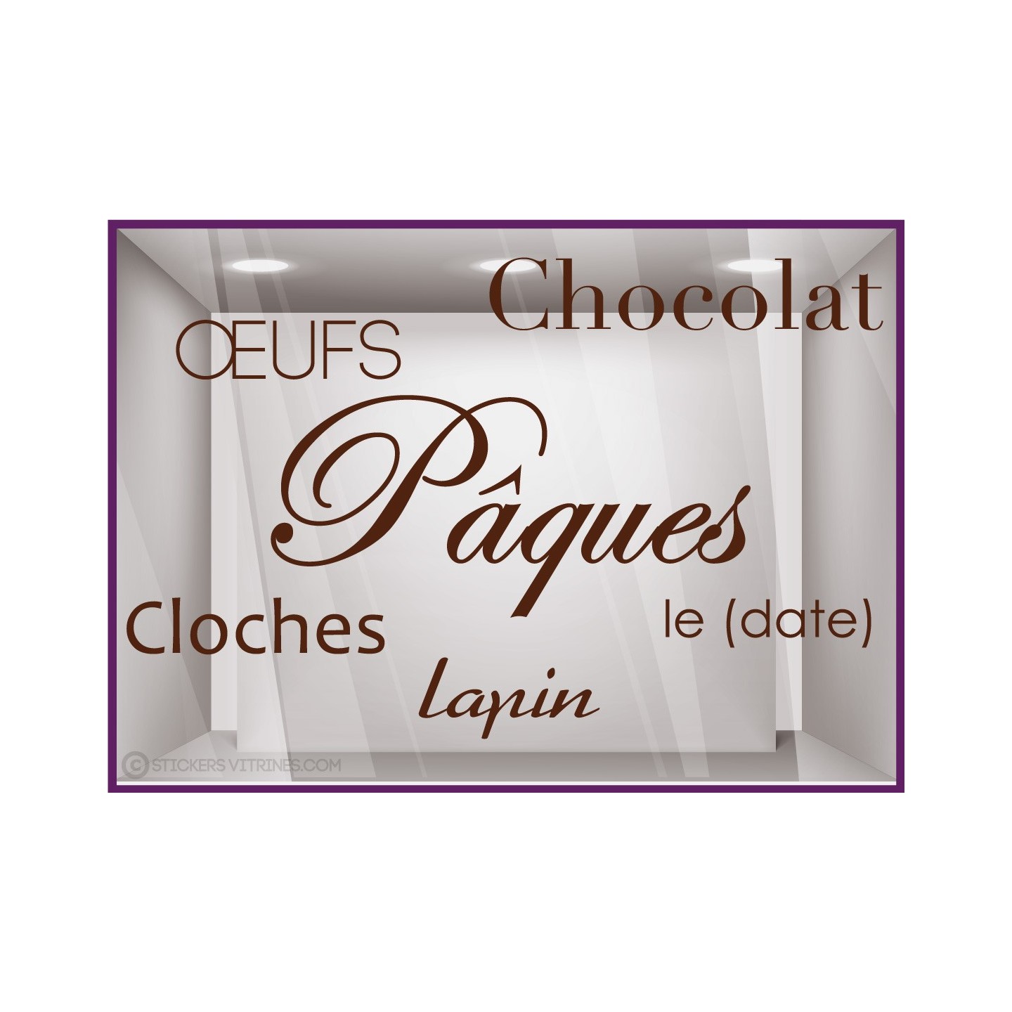 Kit de stickers Pâques Chocolat Cloches Lapin Fête Oeufs Chocolatier Boulangerie 