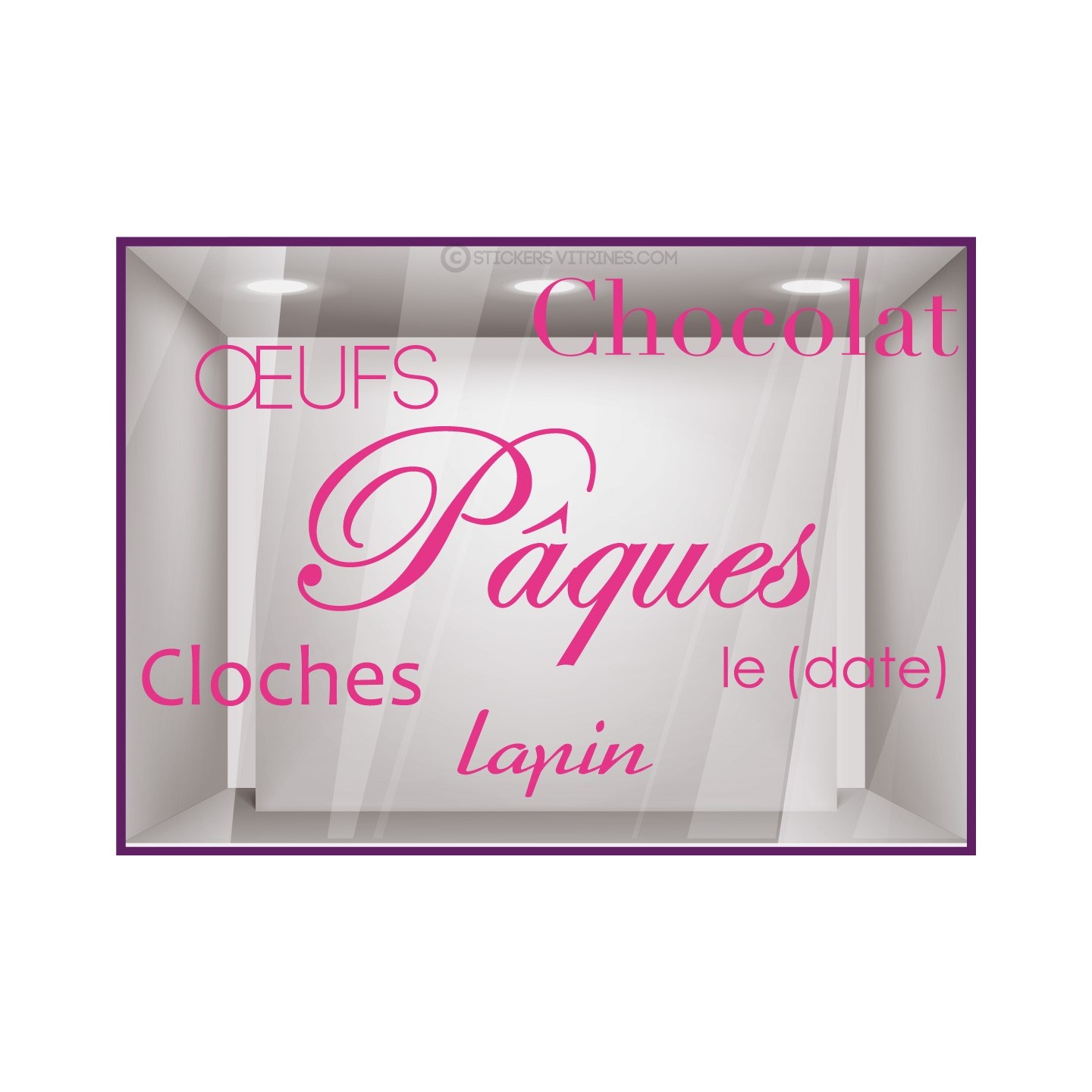 Kit de stickers Pâques Chocolat Cloches Lapin Fête Oeufs Chocolatier Boulangerie 