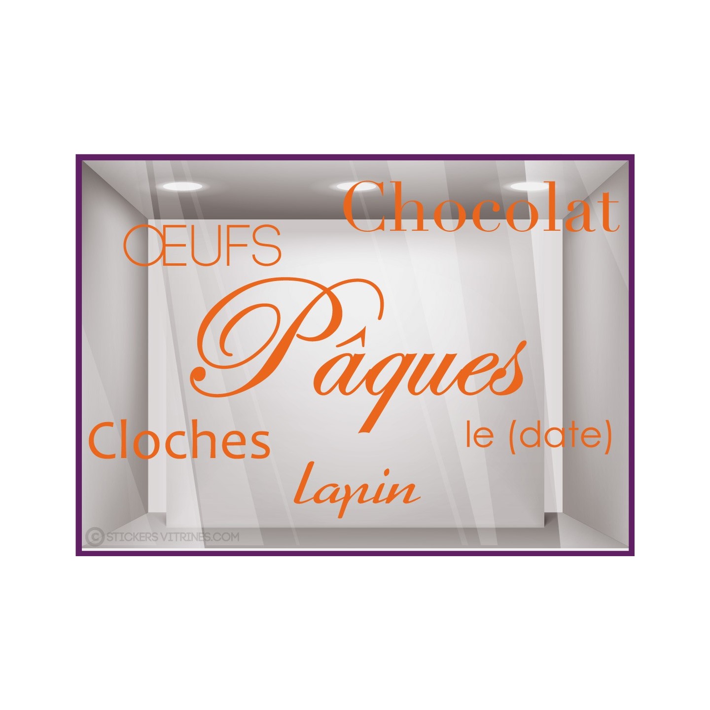 Kit de stickers Pâques Chocolat Cloches Lapin Fête Oeufs Chocolatier Boulangerie 