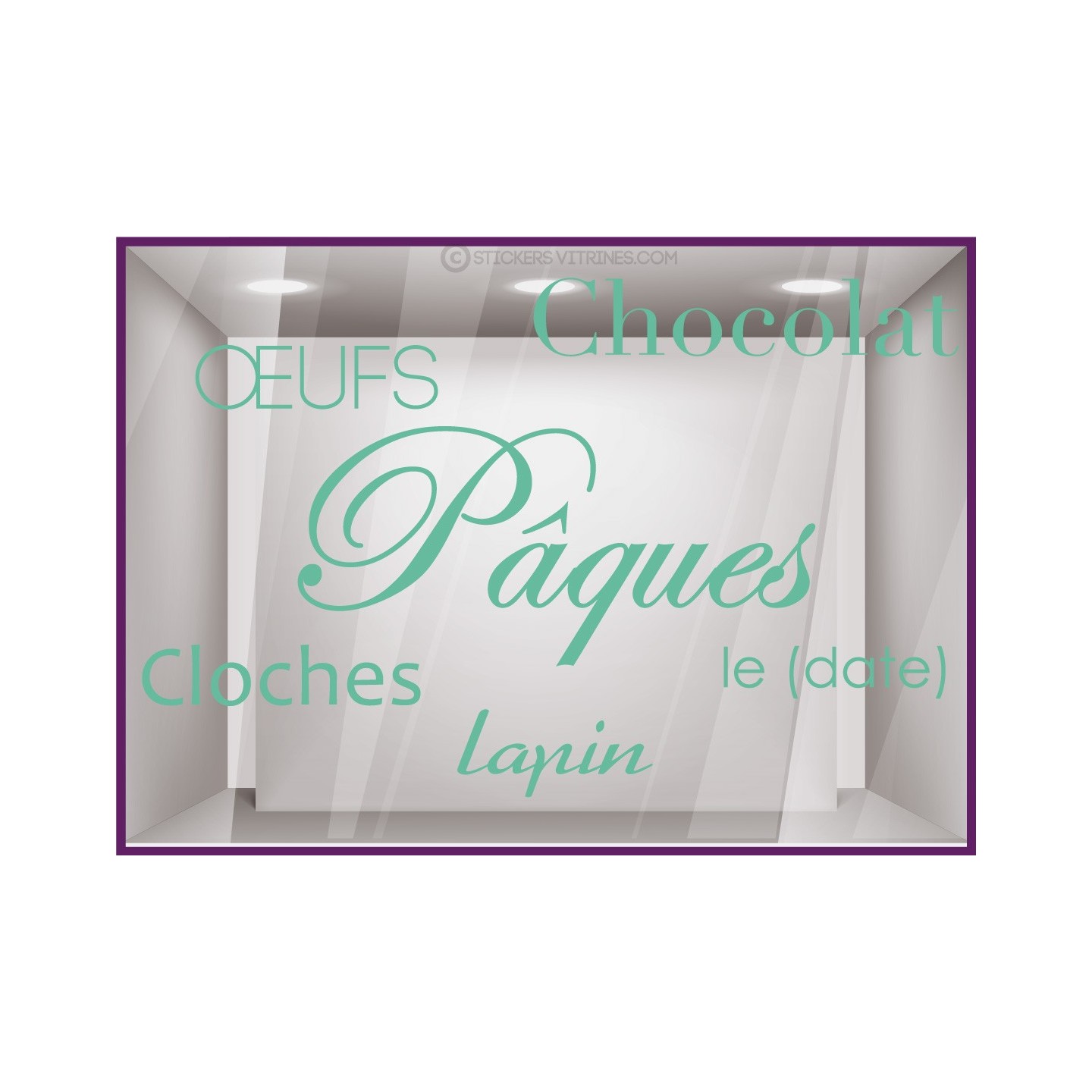 Kit de stickers Pâques Chocolat Cloches Lapin Fête Oeufs Chocolatier Boulangerie 