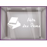 Sticker livres fête des pères papas lettrage adhésif texte autocollant devanture vitrine librairie commerce