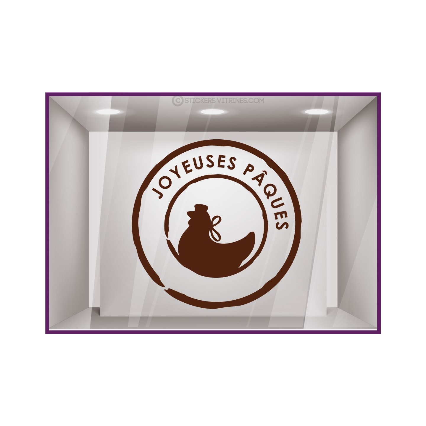 Sticker tampon Pâques Cocotte Chocolatier Fleuriste Opticien Chocolat 