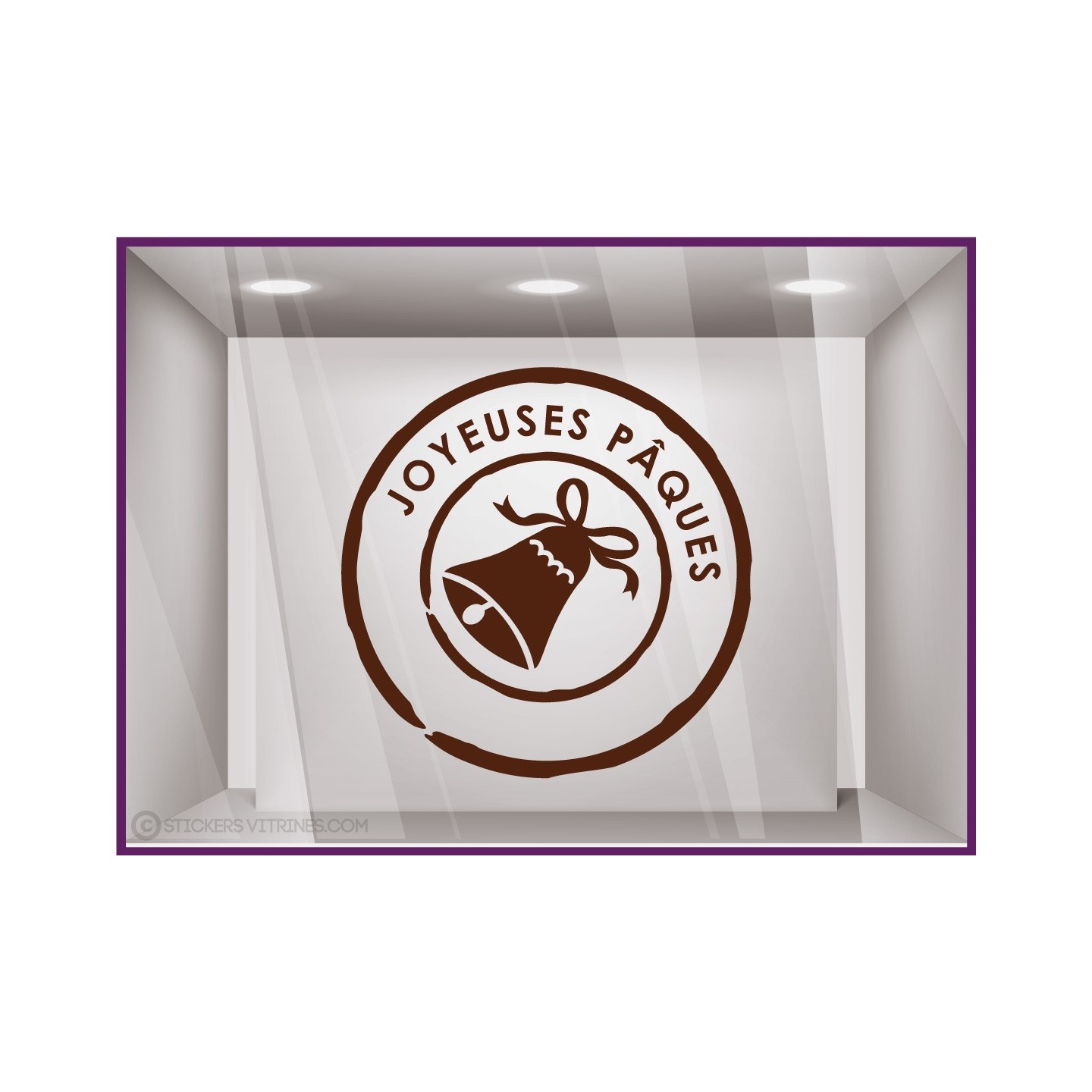 Sticker tampon Pâques Cloche Fête chocolatier boulangerie Joyeuses Chocolat  