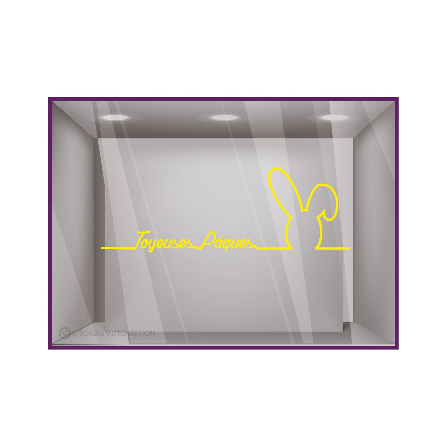 Sticker Lapin Pâques Silhouette  Fêtes chocolatier patissier boulangerie