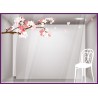 Kit de Sticker Branche de cerisier et chaise de jardin vitrophanie calicot vitrine devanture