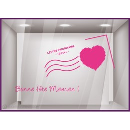 Kit de Stickers Carte Postale Bonne Fete Maman mere calicot lettrage adhésif mode parfumerie fleuriste bijouterie