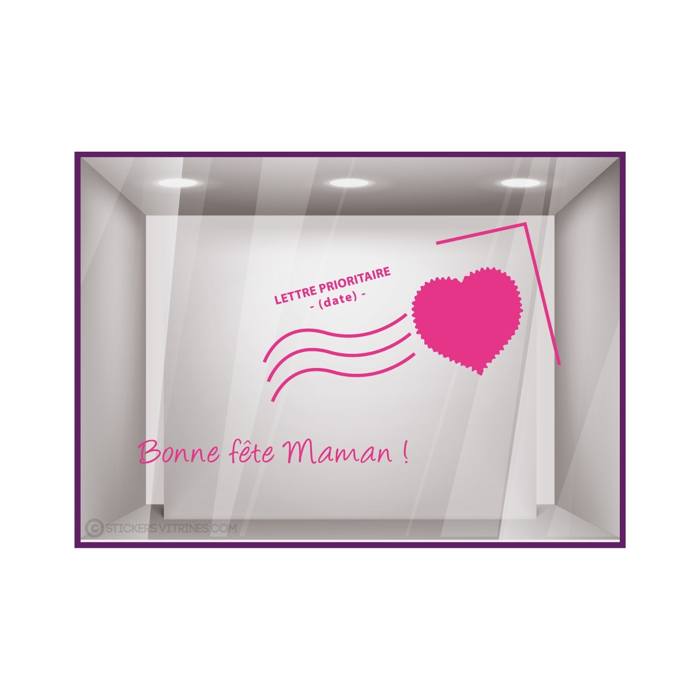 Kit de Stickers Carte Postale Bonne Fete Maman mere calicot lettrage adhésif mode parfumerie fleuriste bijouterie